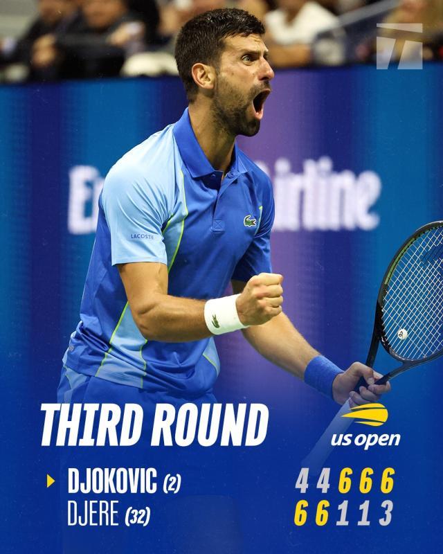 真是打不死的德约，大满贯第8次上演让二追三！